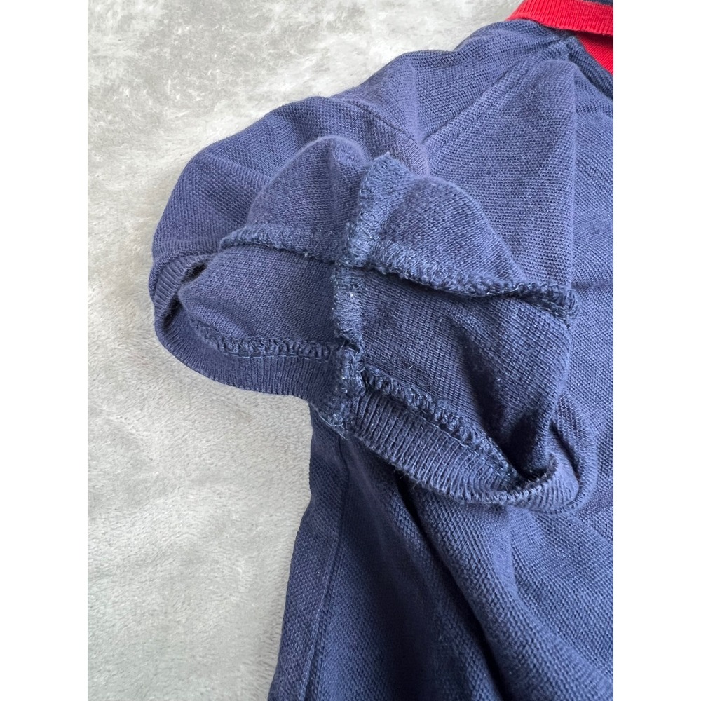 Kids Ralph Lauren Polo Shirt XL Blue Red White Colorblock Big Pony Logo - Picture 12 of 13